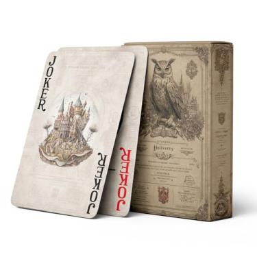 Imagem de Magic Academy Theme Playing Cards, Retro Style Poker Cards, 54 Unique Illustrations Playing Card, Double-Sided Anti Slip Pattern Design, Suitable for Collection and Gift.