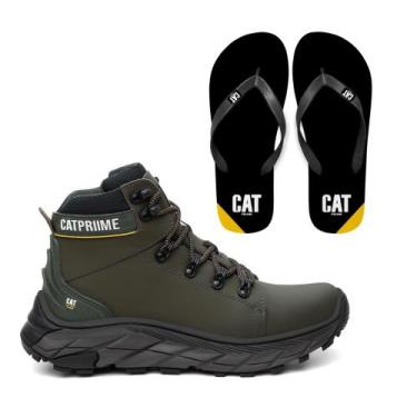 Imagem de Bota Catpriime Coturno Masculina em Couro com c.a 47751 + Chinelo Basi