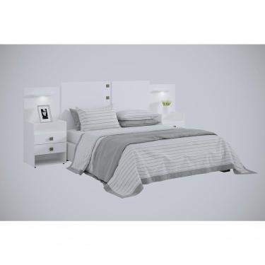 Imagem de Cabeceira Casal/queen 1,40/1,60m Rubi Extensível Com 2 Mesas De Cabeceira - D Doro Branco