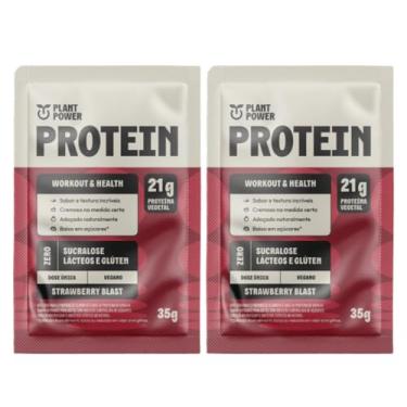 Imagem de 2x Sache Proteína Vegana Morango Plant Power 35g