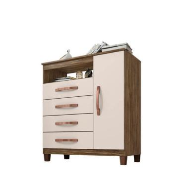 Imagem de Cômoda Sapateira 1 Porta 4 Gavetas Dijon - ÉdeCasaMóveis - EDECASAMOVE