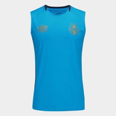 Imagem de Regata Grêmio 25/26 Treino Umbro Masculina, Azul, Marinho, M