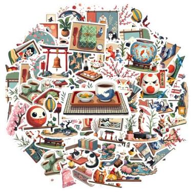 Imagem de 35 adesivos de papelaria tradicionais da cultura japonesa gato da sorte cerimônia do chá adesivos tradicionais para mala geladeira telefone bagagem laptop guitarra carro adesivos brinquedos laptop