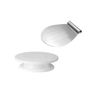 Imagem de Genérico, Prato Giratorio e Espatula Salva Bolo Placa Aço Inox Redonda