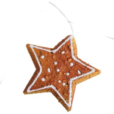Imagem de Conjunto de 6 enfeites de árvore de Natal de espuma com formato de pirulito de biscoito de estrela de floco de neve, decorações de pendurar leves faça-você-mesmo para decoração de casa de festas de
