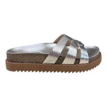 Imagem de Chinelo Papete Feminino Moleca Slid Casual Conforto Antiderrapante Brilho Metalizado Tiras 5500.116-Feminino