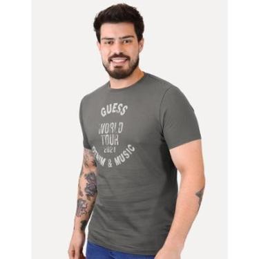 Imagem de Camiseta Guess Masculina World Tour 2021 Grafite-Masculino