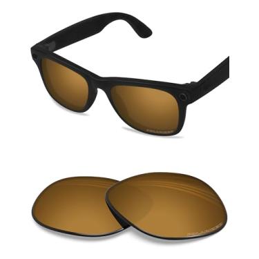 Imagem de BLAZERBUCK Lentes de reposição polarizadas anti-sal para óculos de sol RayBan Meta Wayfarer RW4008 53 mm, Ouro pérola - polarizado, 0