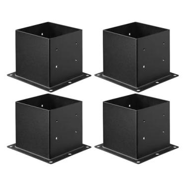 Imagem de KKSFBNKSK Pacote com 4 suportes de base de poste 4 x 4 de madeira tamanho interno 9 x 9 cm