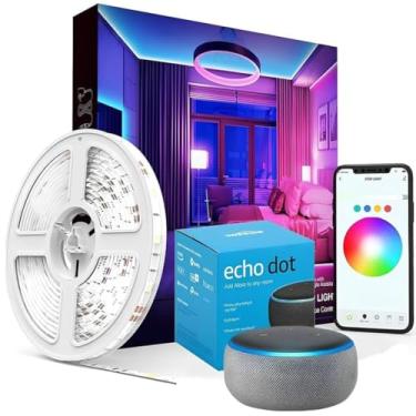 Imagem de Fita Led Inteligente Alexa Wifi RGB 5 Metros - Compatível Echodot Alexa/GoogleHome Led SMD 5050
