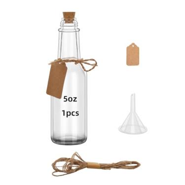 Imagem de eispap 4 peças de garrafas de vidro e rolhas para convites de garrafas, garrafas decorativas, garrafas de vidro artesanais, transparentes, (141.7 g) 150 ml, (garrafa e rolhas) (4)
