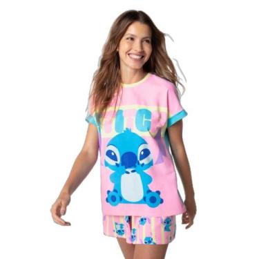 Imagem de Pijama Manga Curta Viscolycra Feminino Stitch - Puket, PP