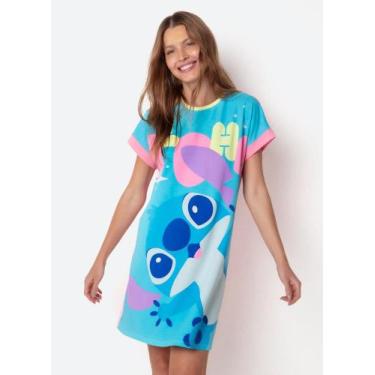 Imagem de Camisola Manga Curta Viscolycra Feminina Stitch - Puket, G