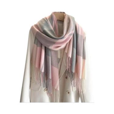 Imagem de Cachecol De Cashmere Quente Para Mulheres, Xale De Viagem De Inverno, 