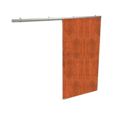 Imagem de Kit porta de correr adequado para comprimentos inferiores a 80 cm, acabamento natural, com rodízios côncavos e 4 rodas