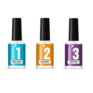 Imagem de Kit de Líquidos para Unhas em Pó Dipping Powder Incluindo Base Coat Top Ativador - Ferramentas 3-em-1 Não é Necessário Lâmpada UV LED Fácil Aplicar Secagem Rápida Baixo Odor Aplicação Suave Arte DIY C