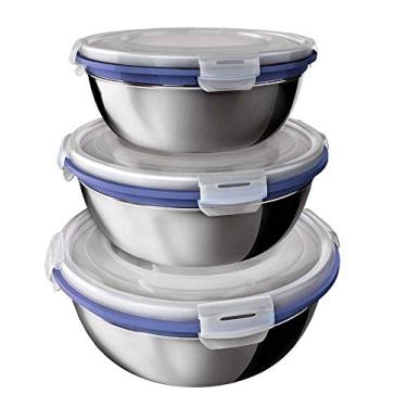 Imagem de Conjunto Potes Herméticos Inox 3 Peças, Euro, IN4579AZ, Azul
