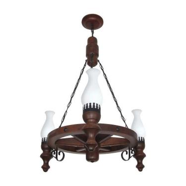 Imagem de Lustre Roda de Carroça Envelhecido 3 Lâmpadas 903E - Luminárias Müller