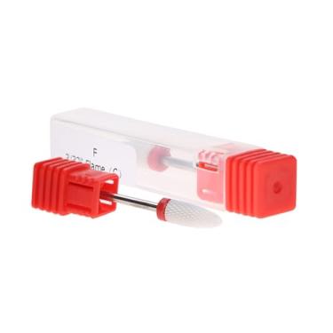 Imagem de Generic Ferramenta de Manicure Cabeça de Moagem Cerâmica Partículas Finas Prego Broca Conjunto para Remoção de Pele Morta e Polonês para Salão de Beleza (Cabeça chata redonda F)