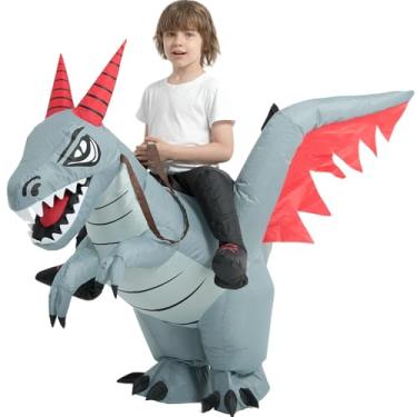 Imagem de tasanor Blow Up Dragon Costume,Inflatable Costumes for Kids,Inflatable Dinosaur Costume,Halloween Costumes for Girls/Boys (4-6YRS)