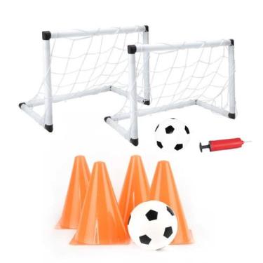 Imagem de Kit Futebol Gol Trave Golzinho 2 Em 1 Bola Cones de Treino - Dm Toys