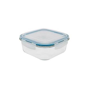 Imagem de Pote de Vidro Com Tampa Transparente Quadrado Raso 2200l