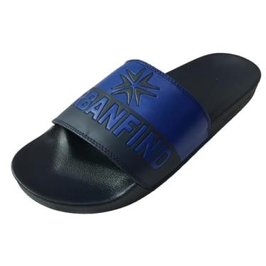 Imagem de Chinelo masculino casual de couro para casa interior praia chinelos modernos para homens, Azul, 40