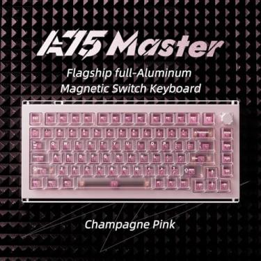 Imagem de DrunkDeer Teclado A75 Master Rapid Trigger HE, teclado para jogos Esports, RT Plus - RT Match, interruptor magnético - acionamento ajustável - 8K Hz, 0,01 mm - 75% design, 82 teclas, ANSI, rosa