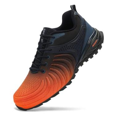 Imagem de SKOKOD Tênis masculino com bico de aço, composto de segurança, para trabalho, casual, moderno, confortável, à prova de perfuração, indestrutível, Laranja, 44