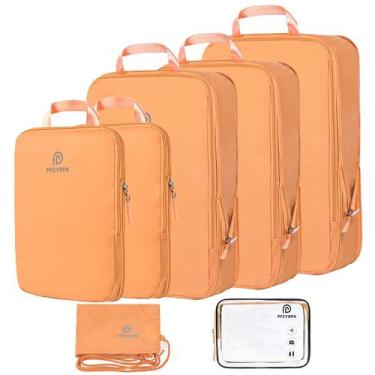 Imagem de Conjunto de 7 peças de cubos de embalagem de viagem PFEYRPK laranja