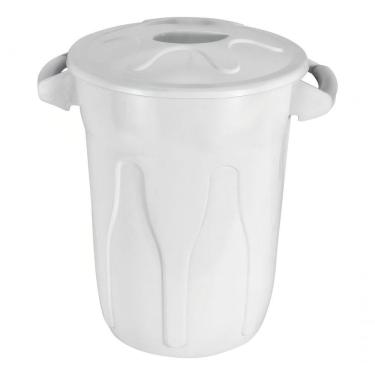 Imagem de Lixeira Cesto Balde Com Tampa 60 Litros Branco Jsn