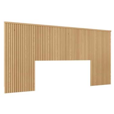 Imagem de Cabeceira De Madeira Ripada Para Cama De Casal 240 cm Celine L05 Carvalho - Lyam Decor