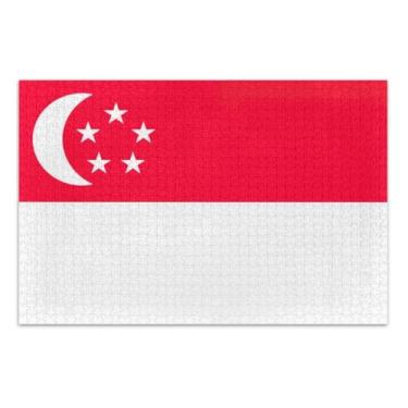 Imagem de Singapore Flag Adult Puzzle, 1000 Piece Jigsaw Puzzles, Interlock Perfectly, Home Decor Gift Party for Men Women
