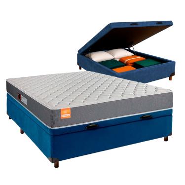 Imagem de Colchão Casal D23 + Bau Azul - Pro Inducol