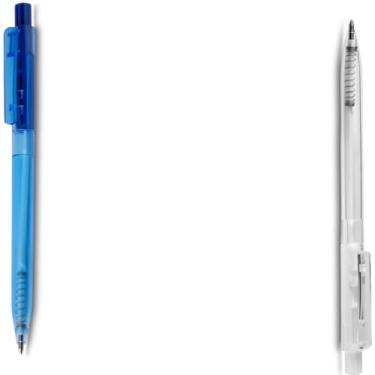 Imagem de Caneta Esferográfica Retrátil com Grip, Escrita Azul, Plástico, Kit com 1 e 2 Unidades (Azul e Branco 2)