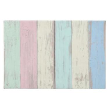 Imagem de Wassud Tapete de porta de textura de madeira arco-íris 61 x 89 cm, tapete de área lavável antiderrapante com suporte de borracha, tapete macio e macio para sala de estar, quarto, entrada, entrada