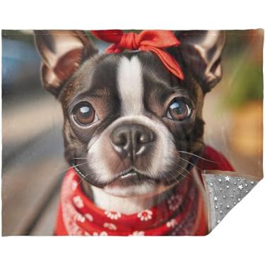 Imagem de Cobertor de cachorro fofo buldogue para sofá adultos cobertores de sofá para mulheres presente 178 cm x 139 cm cobertores macios personalizados divertidos