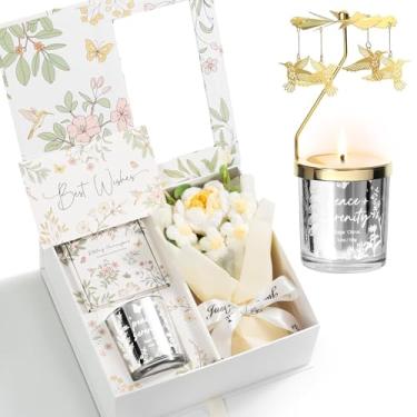 Imagem de Presentes de Natal para mulheres, mãe, amiga, irmã, presentes de aniversário exclusivos para mulheres, namorada, esposa, filha, velas de Natal, beija-flor, conjunto de velas perfumadas giratórias para