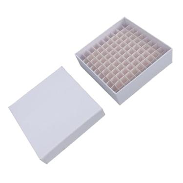 Imagem de GLOGLOW Material Escolar Inserção de 100 Lugares 1,5 a 2,0 Ml Caixa de Armazenamento de Freezer de Papelão Com Revestimento à Prova de Líquido Branco para Tubos de Amostra Tubos de Centrífuga Caixa