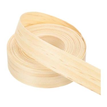 Imagem de PATIKIL Faixa de borda de pinheiro, fita de folheado de madeira de 2,5 cm x 7,6 m, pré-colada, borda de borda de compensado flexível com adesivo hot melt para restauração de móveis