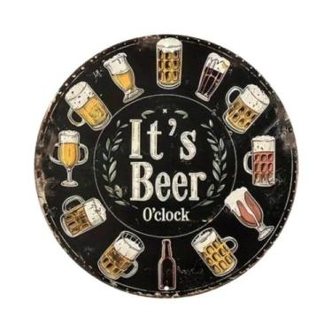 Imagem de Placa Redonda De Alumínio De 8 Polegadas Com Impressão HD Festiva 'É H