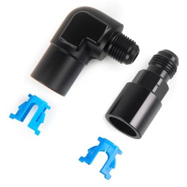 Imagem de CNRAQR 6AN alargador macho para 3/20.3 cm reto e 5/40.6 cm 90 graus SAE desconexão rápida fêmea push-on EFI encaixe alumínio 2 peças