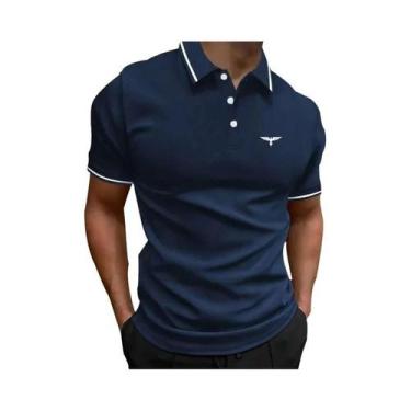 Imagem de Camisa Polo Masculina Slim Fit De Secagem Rápida Em Cor Sólida Com Man