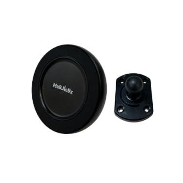 Imagem de MAGJIEYX Suporte magnético de parede para iPad, suporte de tablet com anel de metal, universal para armário de cozinha, escritório, casa, base perfurada de 360°, suporte ajustável em vários ângulos