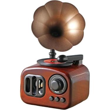 Imagem de Caixa de música Caixa de música de gramofone vintage, caixa musical mecânica para casa clássica presentes