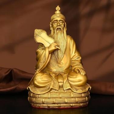 Imagem de FENNYYAR Estátua Ancestral de Latão Taishang Laojun Adoração, 27 cm, 27 cm, Ornamento de Mesa para Sala de Estar