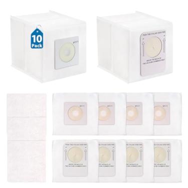 Imagem de Pacote com 10 sacos de vácuo compatíveis com aspirador de pó InterVac modelo CS-RM e CS9, sacos de substituição HEPA com 3 filtros de motor, peça # Y11-5