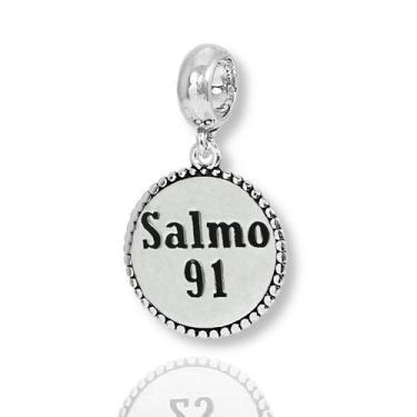 Imagem de Berloque Charms versiculo Salmo 91 Mininalista Prata Pura - La&Ny Prat
