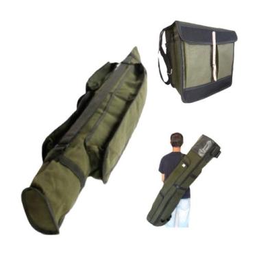 Imagem de Kit Bolsa De Pesca Porta Vara Molinete 1,4 M em lona Impermeável - Jab