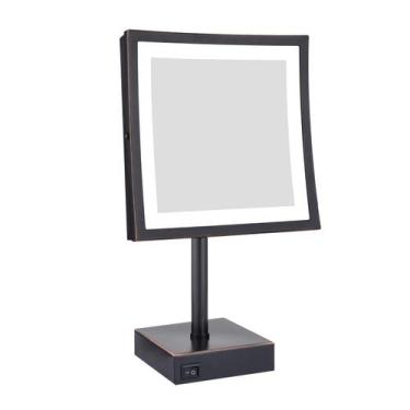 Imagem de Espelho de maquiagem DOWRY Tabletop com iluminação LED com ampliação d